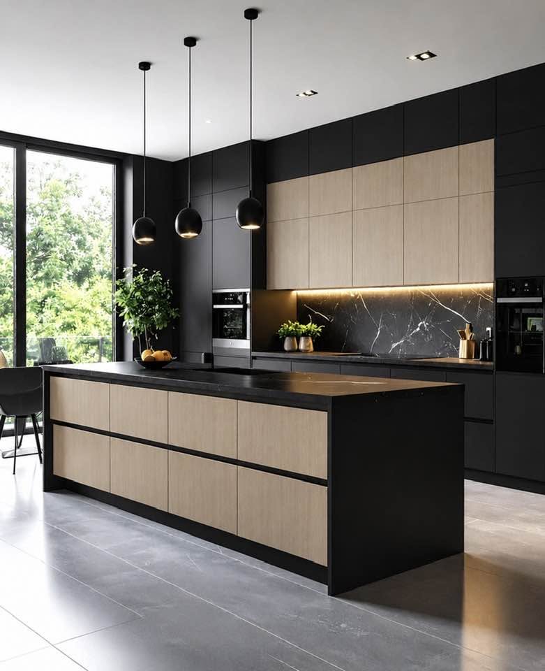 Black & Oak Kitchen